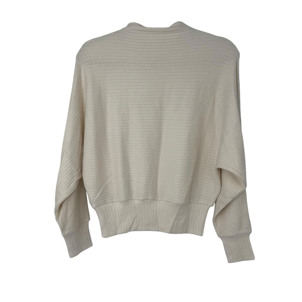 Madewell Mockneck Dolman Sleeve Rib Knit Top Cream Long Sleeve Pullover XS NWT - Picture 4 of 10